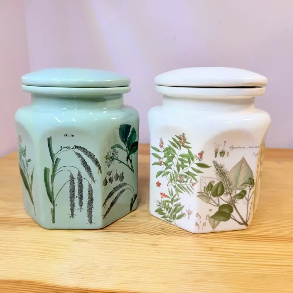 Portmeirion Botanic Garden Lidded Storage Jars Canisters Set of 2